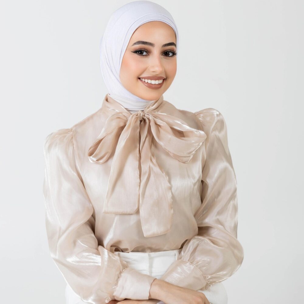 A studio portrait featuring a hijabi model based in Kuwait.