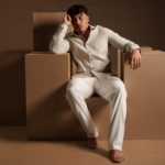 Male Model in casuals posing in Studio