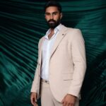 Elegant man in beige blazer