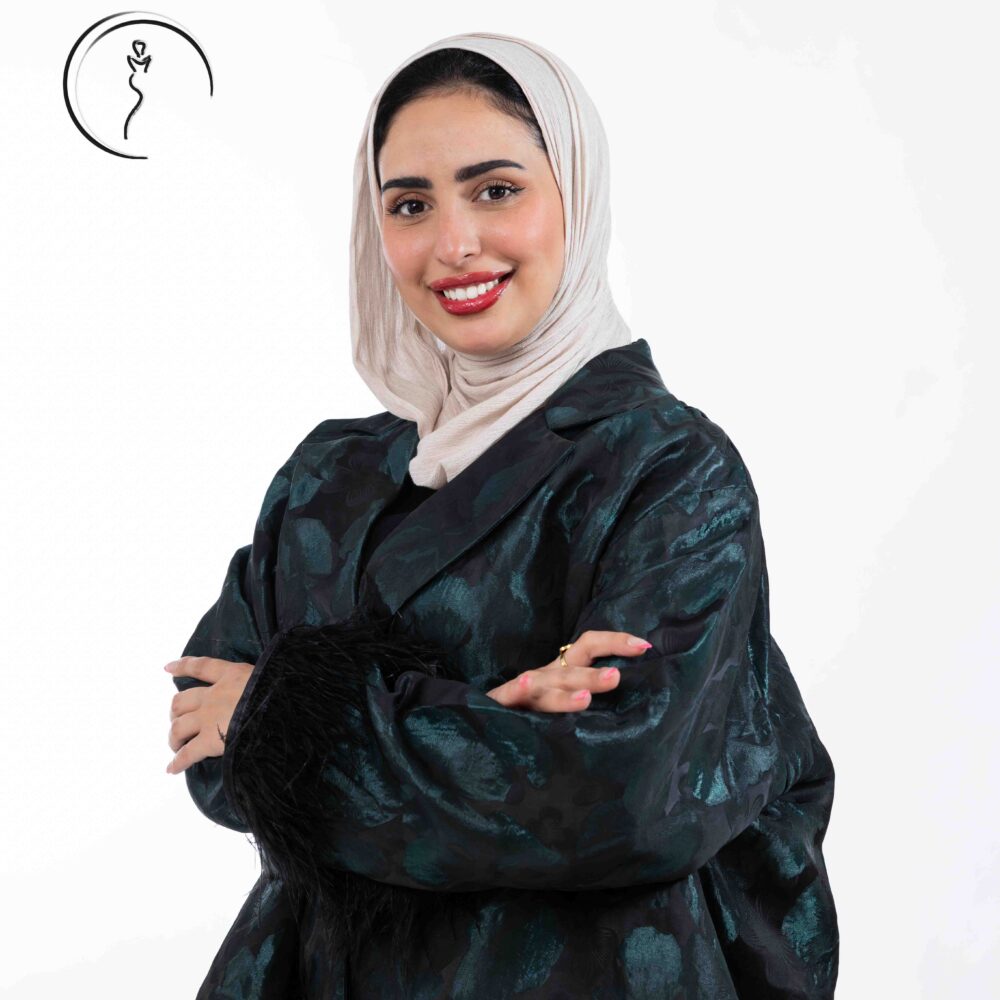 Confident female model in modest fashion with headscarf. Model in Kuwait