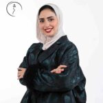 Confident female model in modest fashion with headscarf. Model in Kuwait