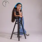 Young girl listening to music and relaxing.