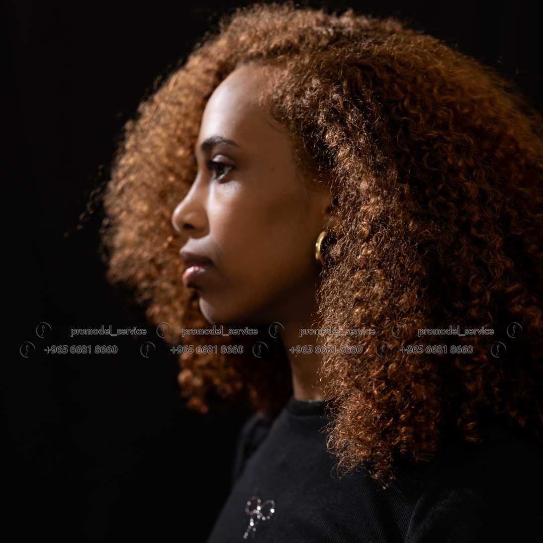 dark skinned model in kuwait